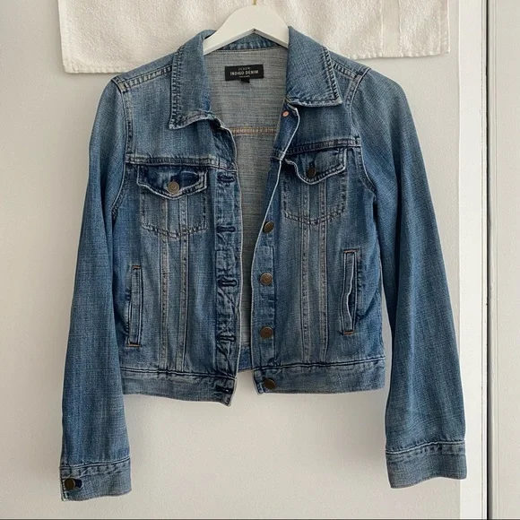 ジャケット・アウター 90s J.CREW denim jacket XS Vtg 90s J. Crew XS Denim Blue Jean Jacket Button Front 100